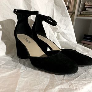 Black block heels